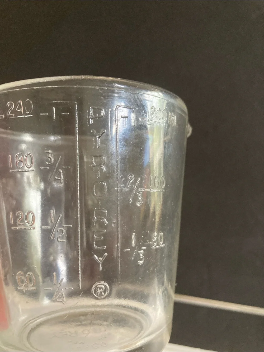 Pyr O Rey Clear Glass Measuring Cup w/Spout Handle Vintage Pyrorey Mexico
